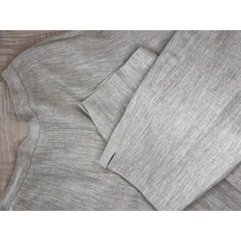 100% Linen Pants Plaza South Tan/Gray. Neutral Business Tapered Leg Trouser 12 - Picture 5 of 9
